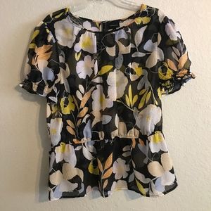 Floral Who What Wear Shirt (sheer)